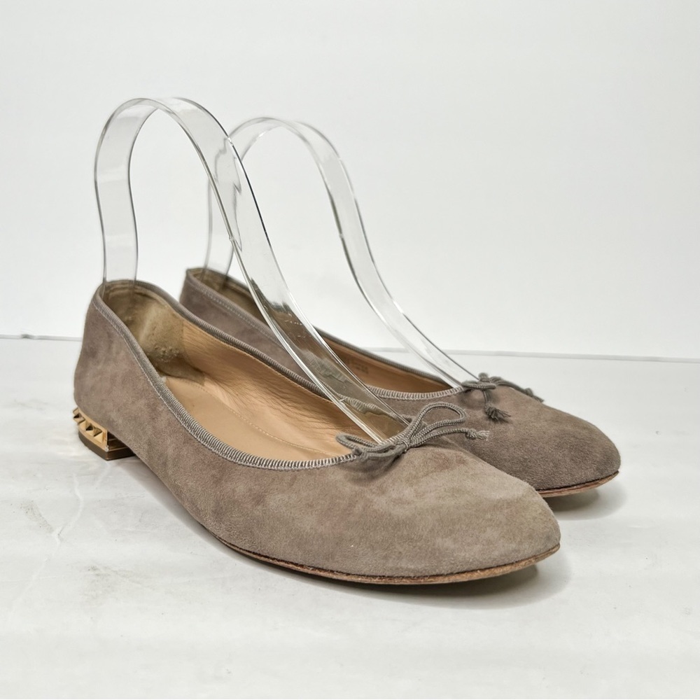 J. Crew Tan Suede Studded Ballet Flats Made in Italy Size 6.5 Women’s